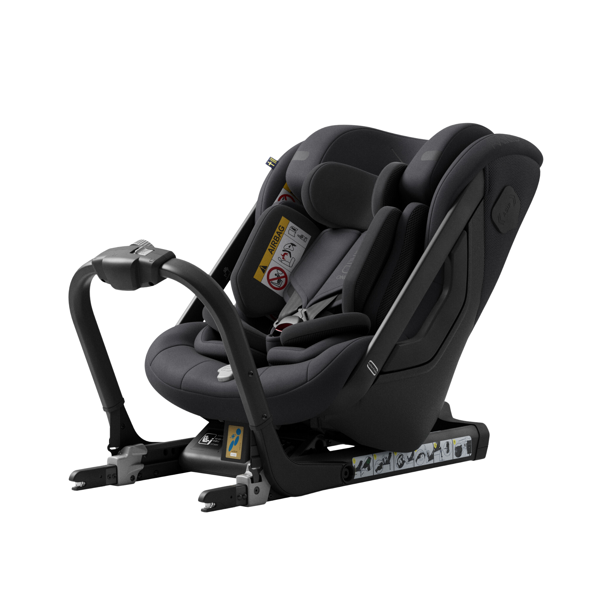 Axkid ONE+ 3 – Coastal Storm Black – iSize 40–125 cm – 40–125 cm (Neugeborene bis 7 Jahre) – MamaMilla