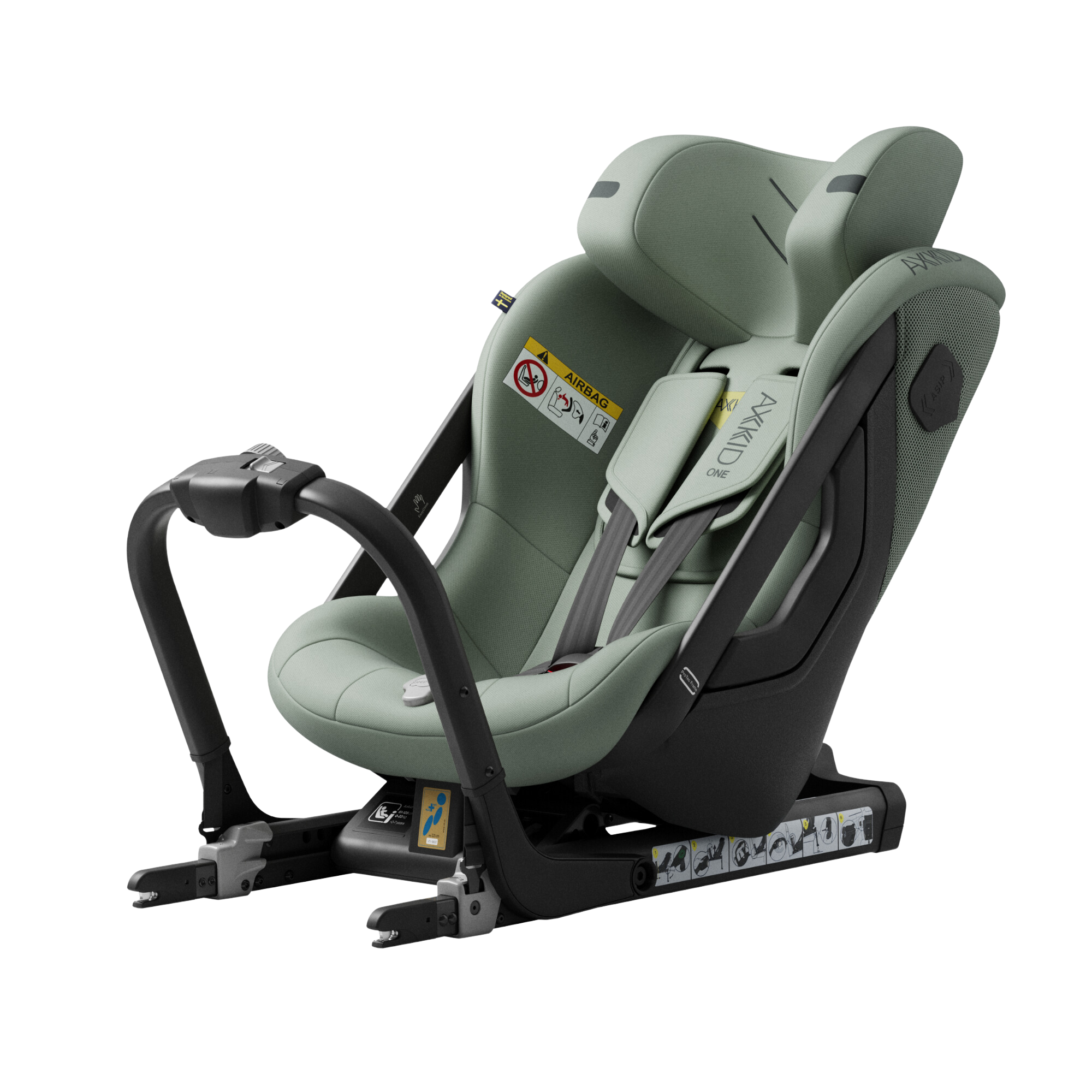 Axkid ONE+ 3 - Nordic Bloom Groen - iSize 40-125 cm - 40-125 cm (Pasgeboren tot 7 jaar) - MamaMilla