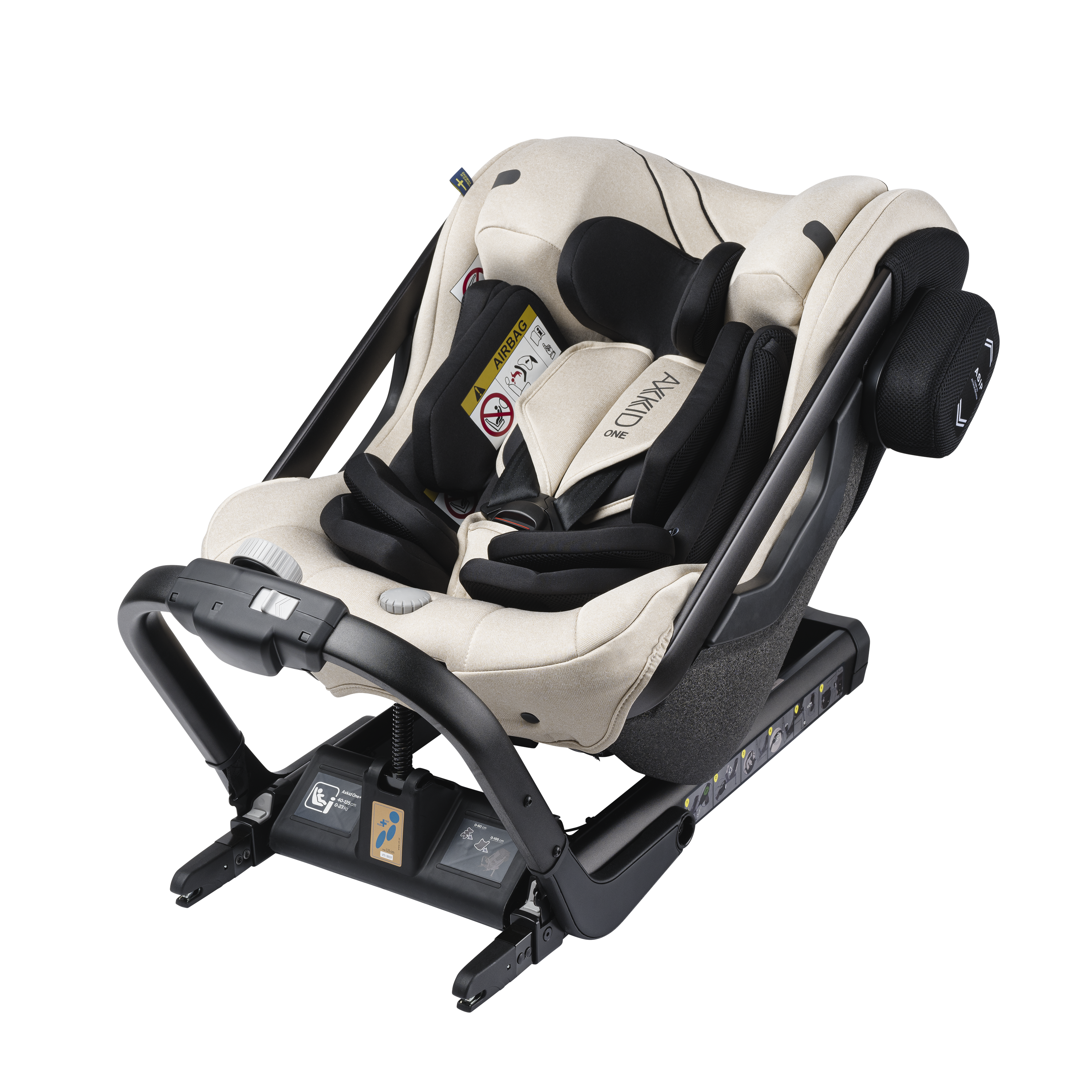 Axkid ONE+ 2 – Brick Melange – iSize 40–125 cm – 40–125 cm (Neugeborene bis 7 Jahre) – MamaMilla