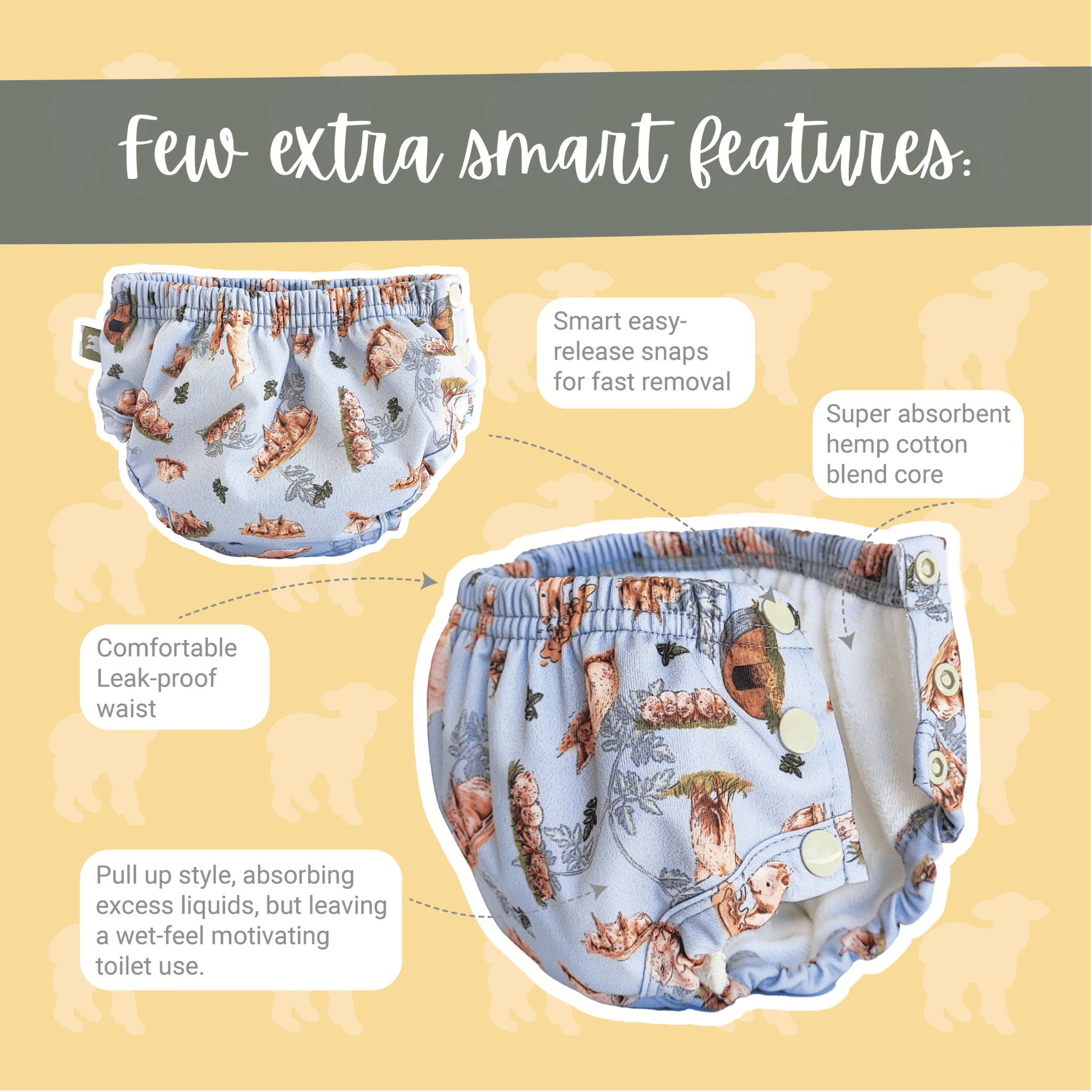 Little Lamb Waterproof Underpants (trainingsbroek) - Truffle Shuffle - Waterdichte onderbroek - MamaMilla