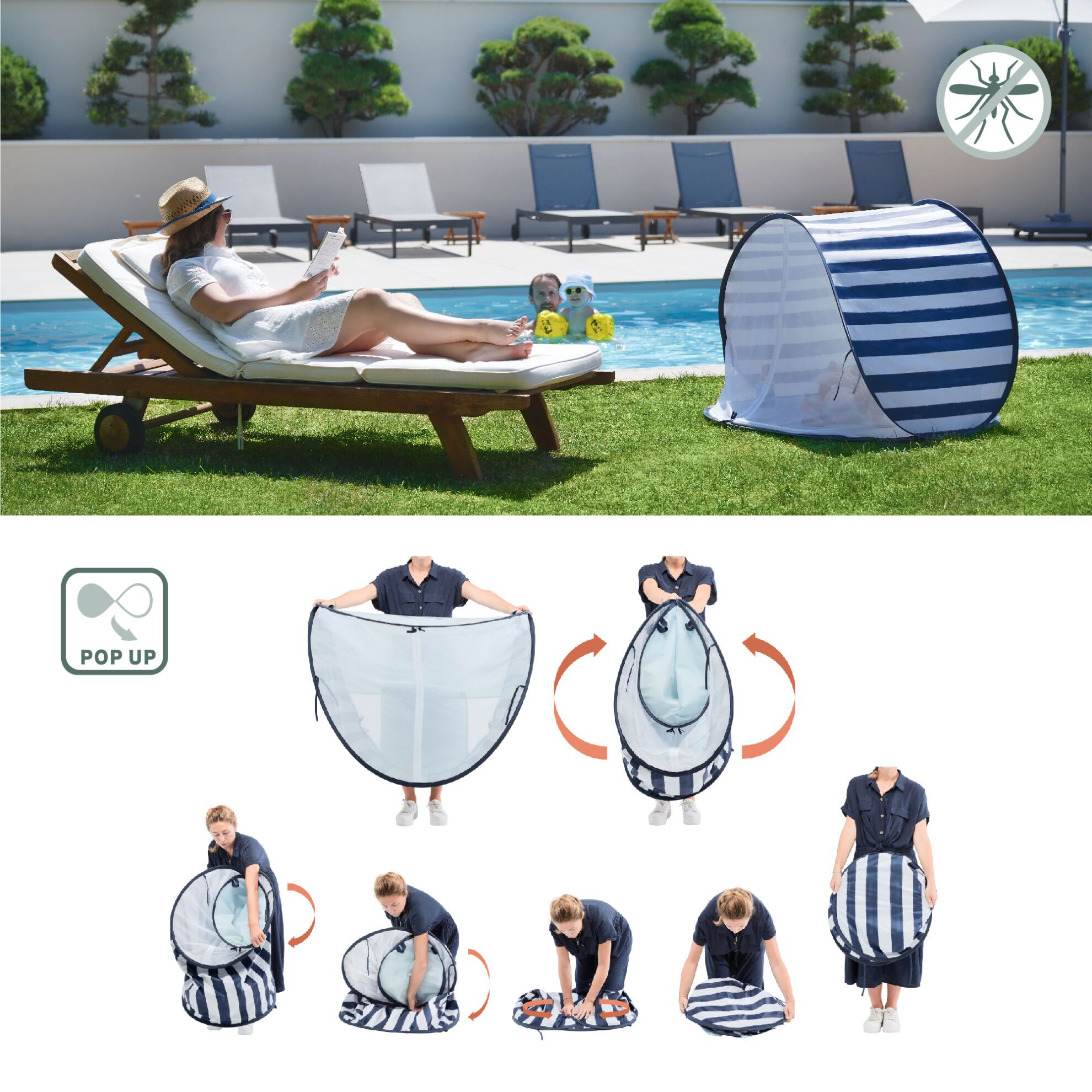 Babymoov UV-telt - Mariniére - UV-telt - MamaMilla