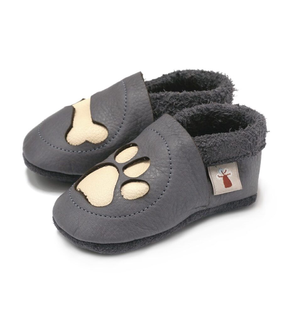 Baobaby Classic Baby Skor - Paw Grey M - - MamaMilla