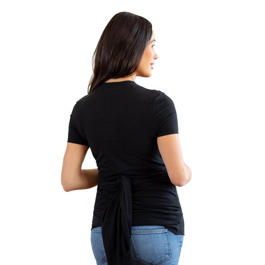 Moby Top met ondersteuning en Wrap t-shirt Bump & Beyond - Zwart - Stretch wrap - MamaMilla