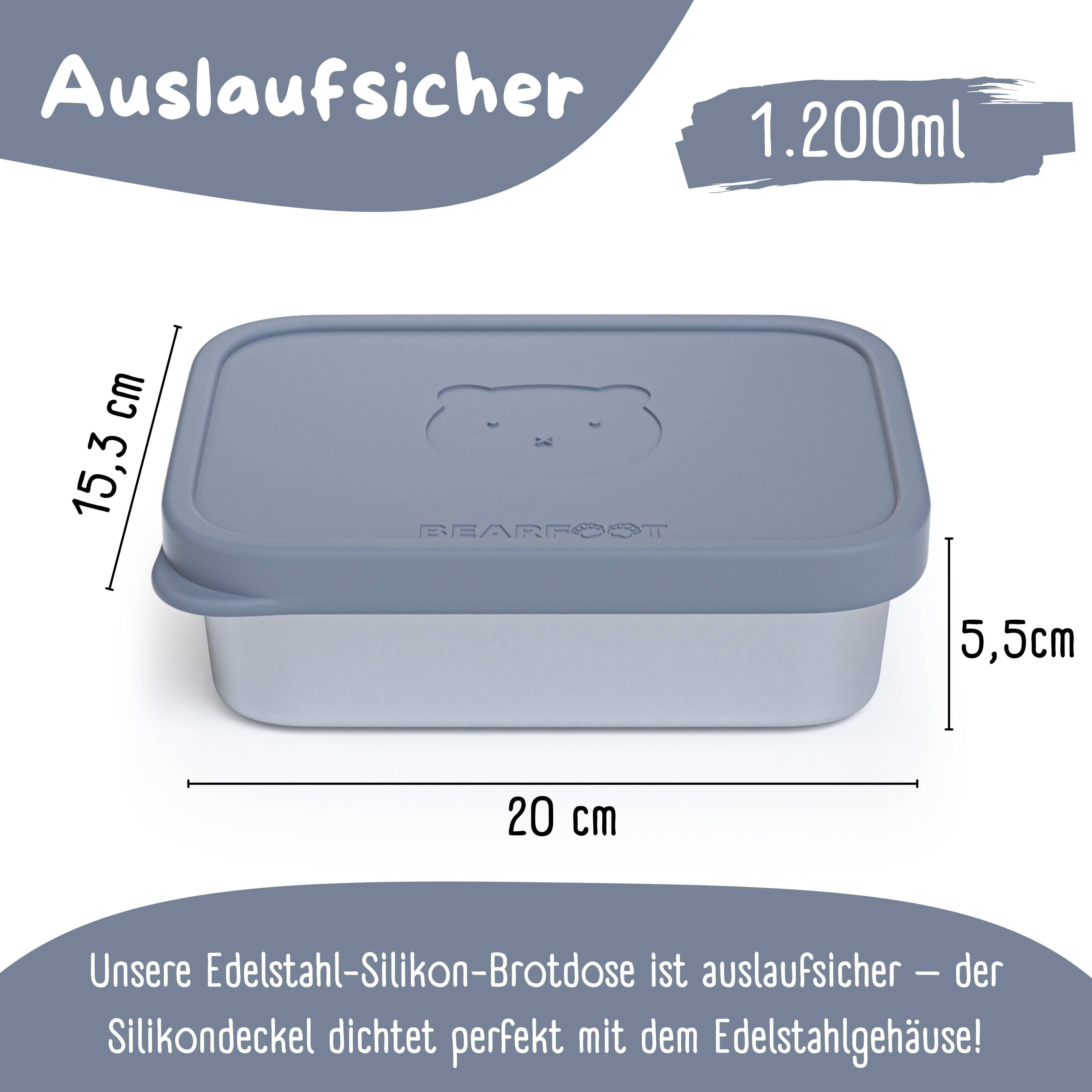 BEARFOOT Lunchbox aus Bento-Stahl mit 4/6 Fächern (verstellbar) – Blau: 700 ml – Lunchbox – MamaMilla