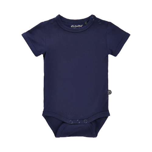 Minymo body met korte mouwen in bamboe - Donkerblauw - Body - MamaMilla