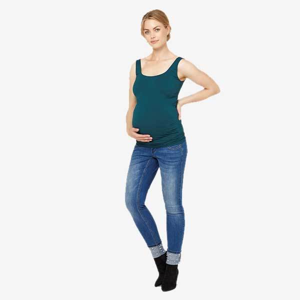 Mamalicious zwangerschapsjeans met parels - Denim - Zwangerschapskleding - MamaMilla