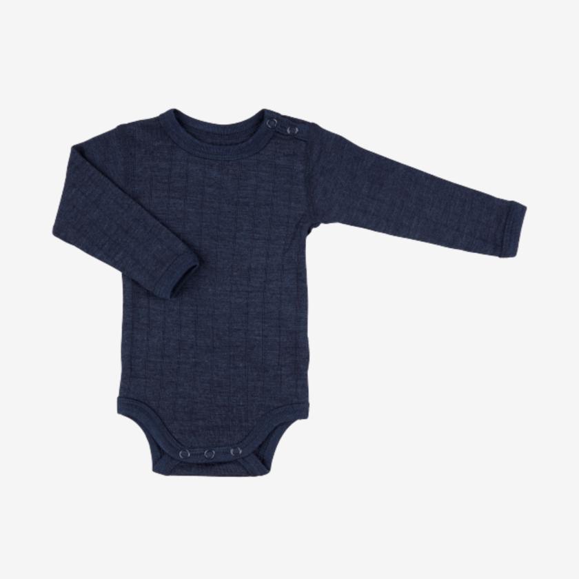 Joha bodysuit van wol en zijde - Donkerblauw - bodysuit - MamaMilla