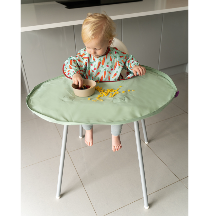 Tidy Tot Slab en Dienblad - SET - Salie Groenten - Slab met mouwen - MamaMilla