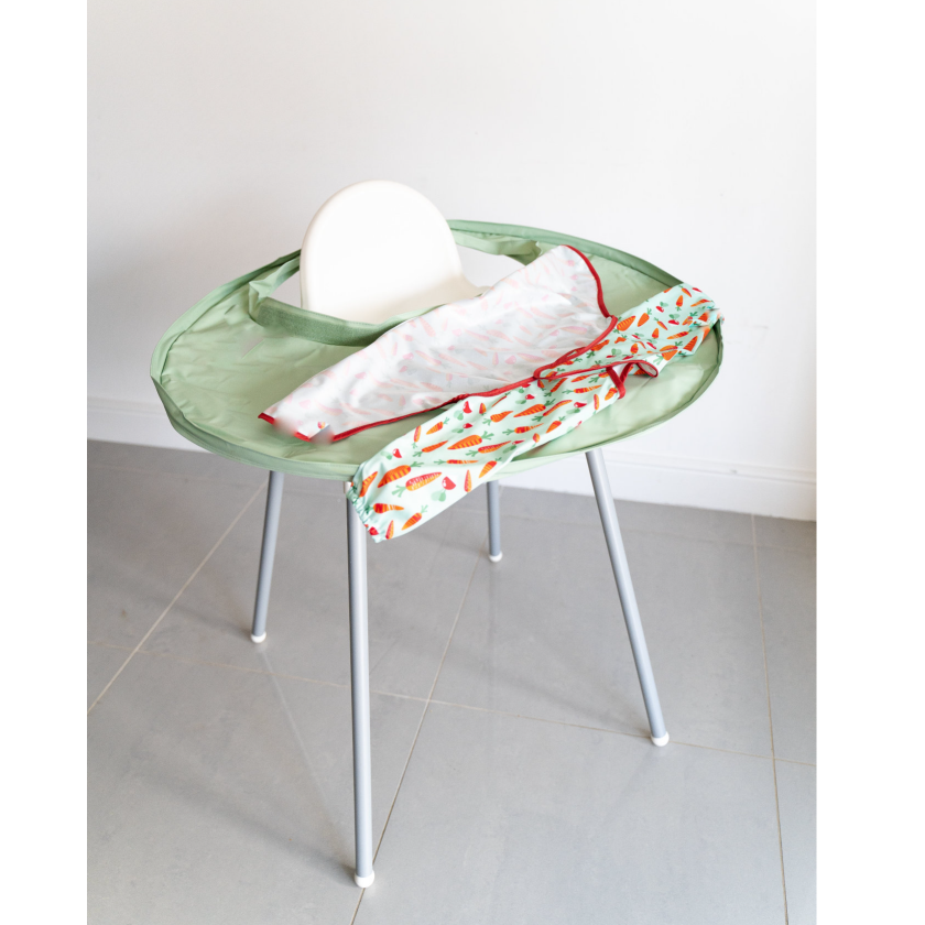 Tidy Tot Slab en Dienblad - SET - Salie Groenten - Slab met mouwen - MamaMilla