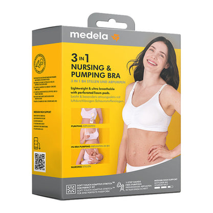 Medela Amme Og Pumpe BH 3-i-1 Str. L Hvid