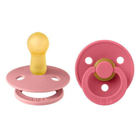 BIBS Colour anatomisk sut str. 2, latex – Dusty Pink/Coral (2-pak)