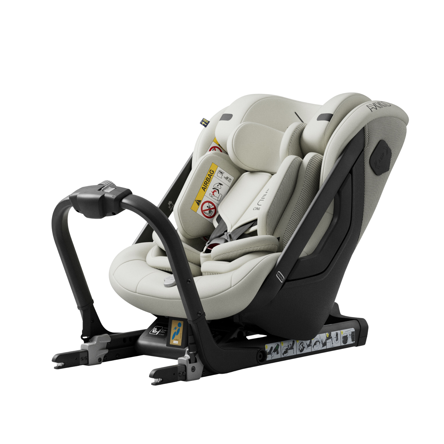 Axkid ONE+ 3 - Strandgras Beige - iSize 40-125 cm - 40-125 cm (Pasgeboren tot 7 jaar) - MamaMilla