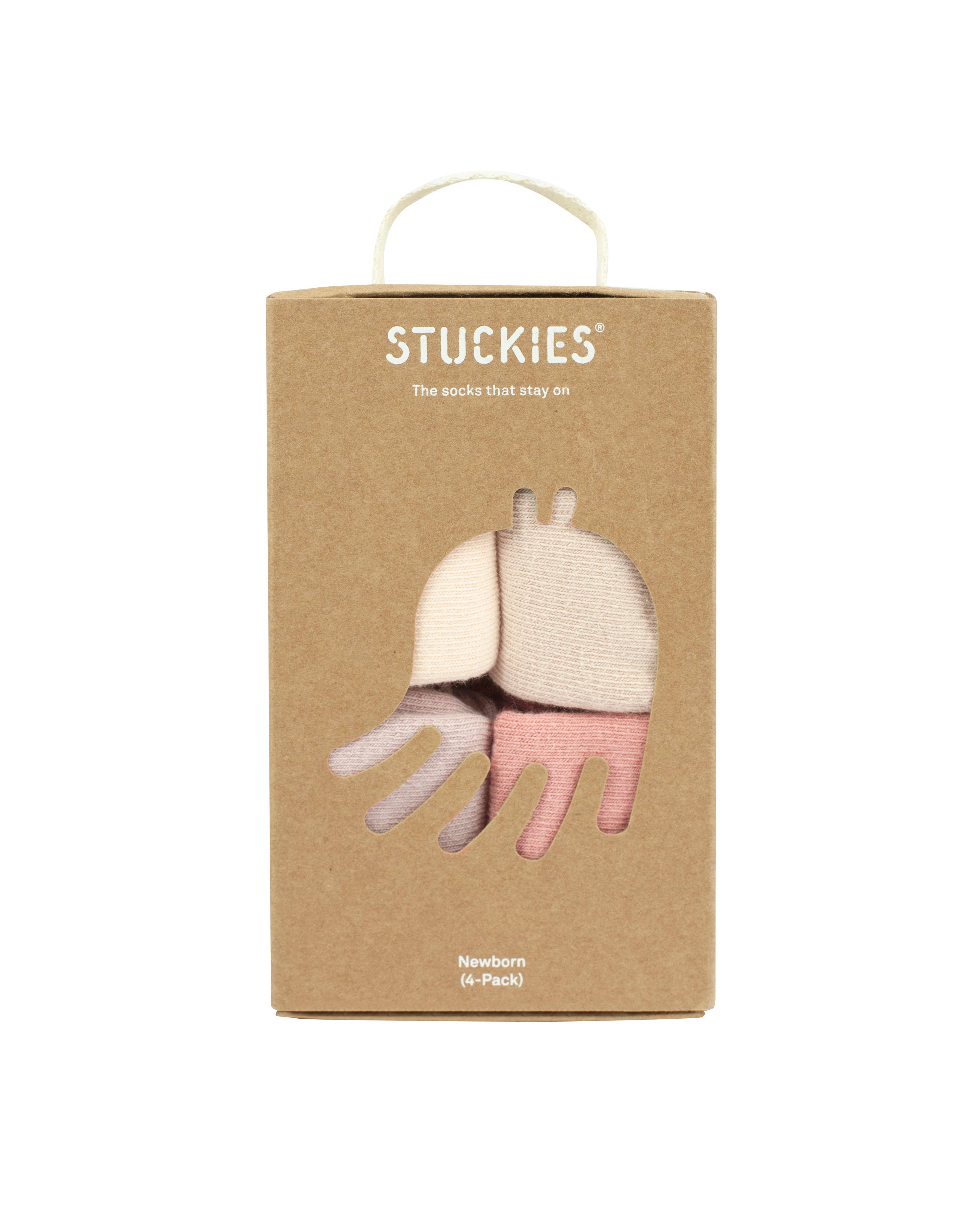 STUCKIES strumpor för nyfödd med sömlös tå och "stay on" - 4-pack - Blossom - Strumpor - MamaMilla
