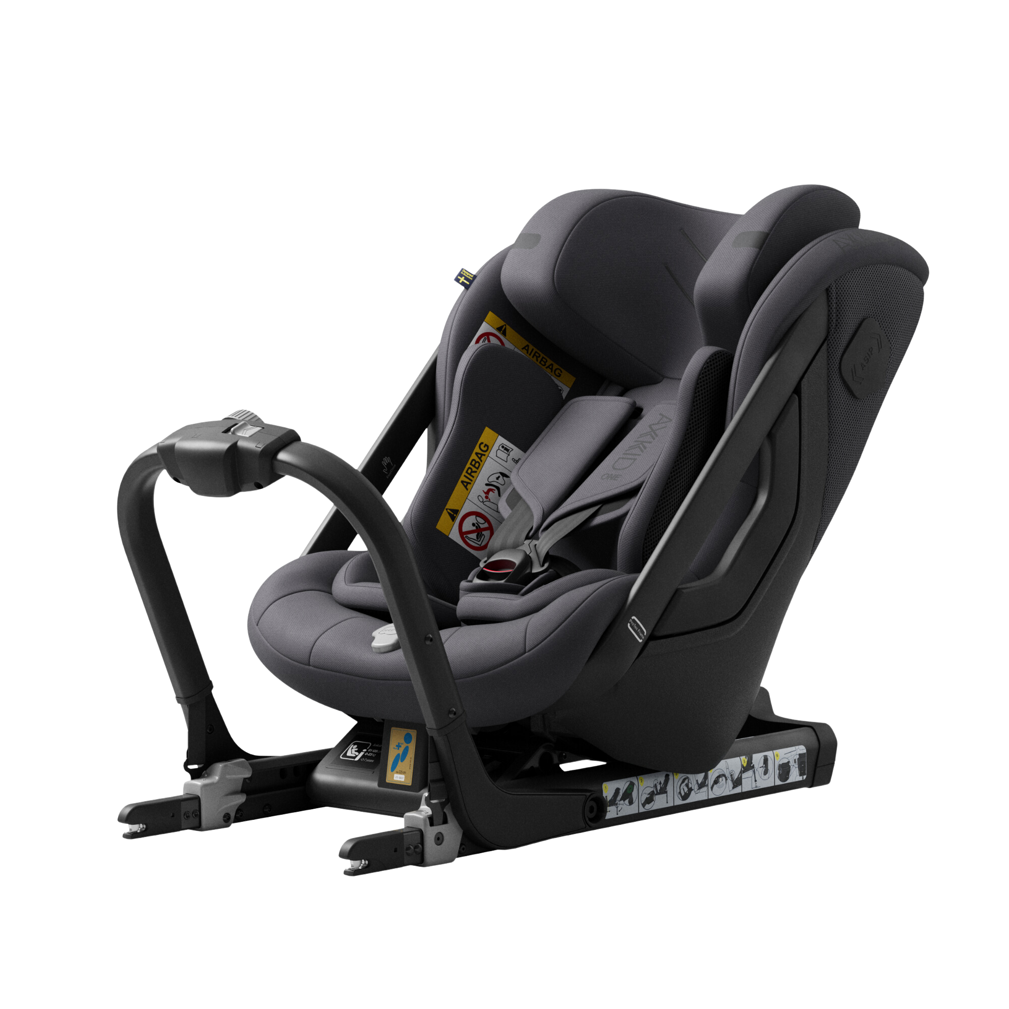 Axkid ONE 3 - Arctic Mist Grey - iSize 61-125 cm - 61-125 cm (3 maanden tot 7 jaar) - MamaMilla