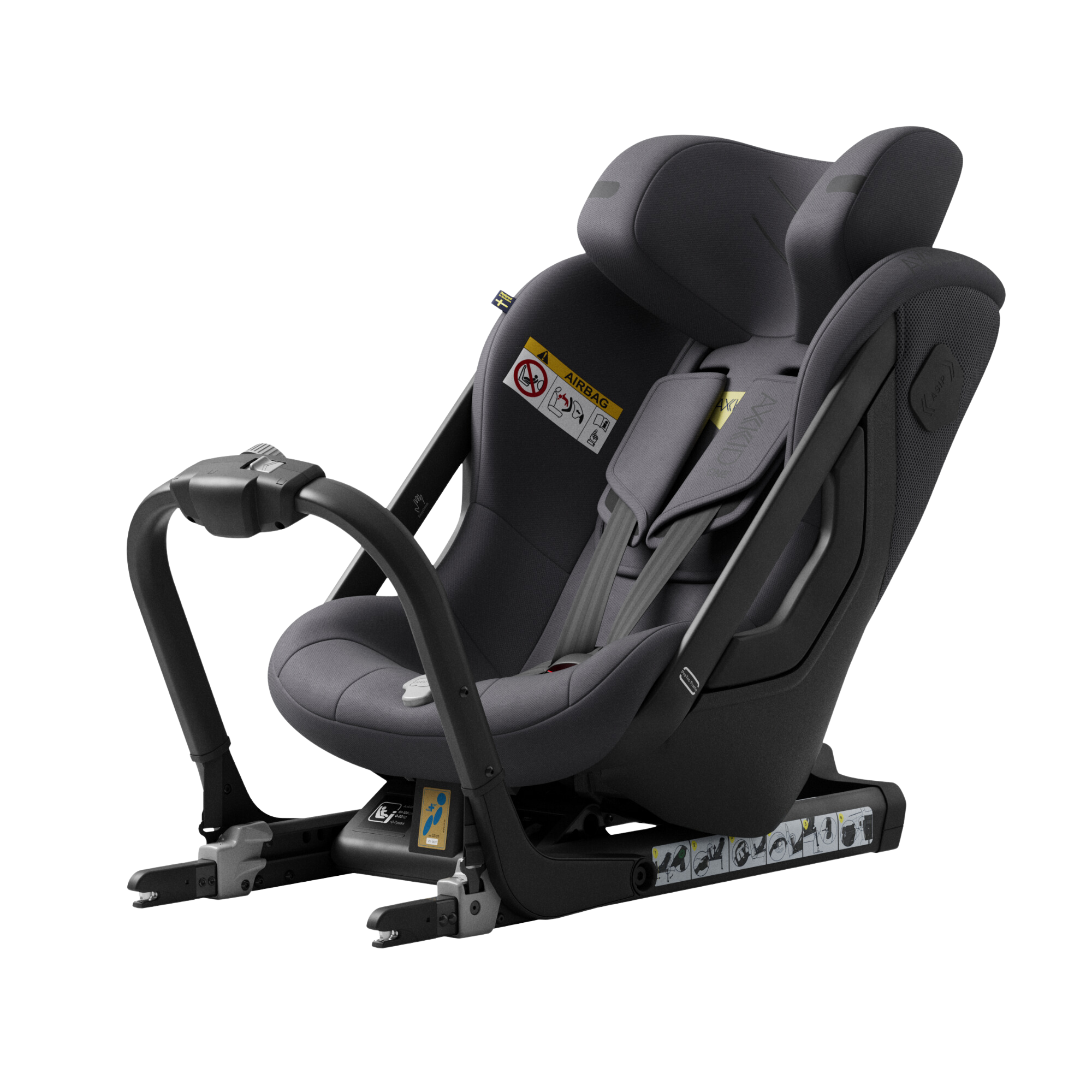 Axkid ONE 3 - Arctic Mist Grey - iSize 61-125 cm - 61-125 cm (3 maanden tot 7 jaar) - MamaMilla