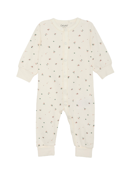 Celavi Onesie spetskant - Blommor - Rose Brown - Onesie - MamaMilla