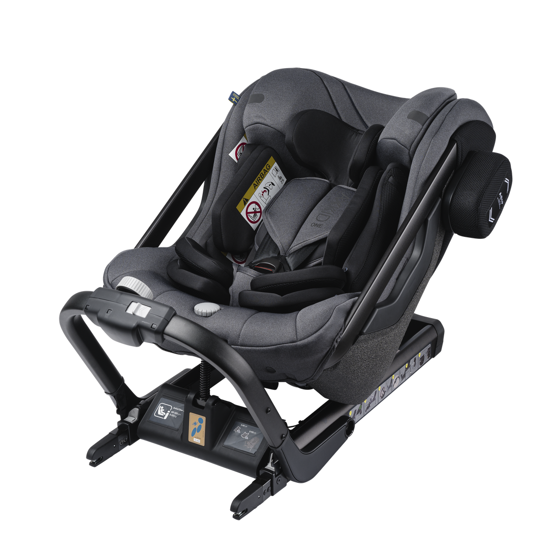 Axkid ONE+ 2 – Granite Melange – iSize 40–125 cm – 40–125 cm (Neugeborene bis 7 Jahre) – MamaMilla