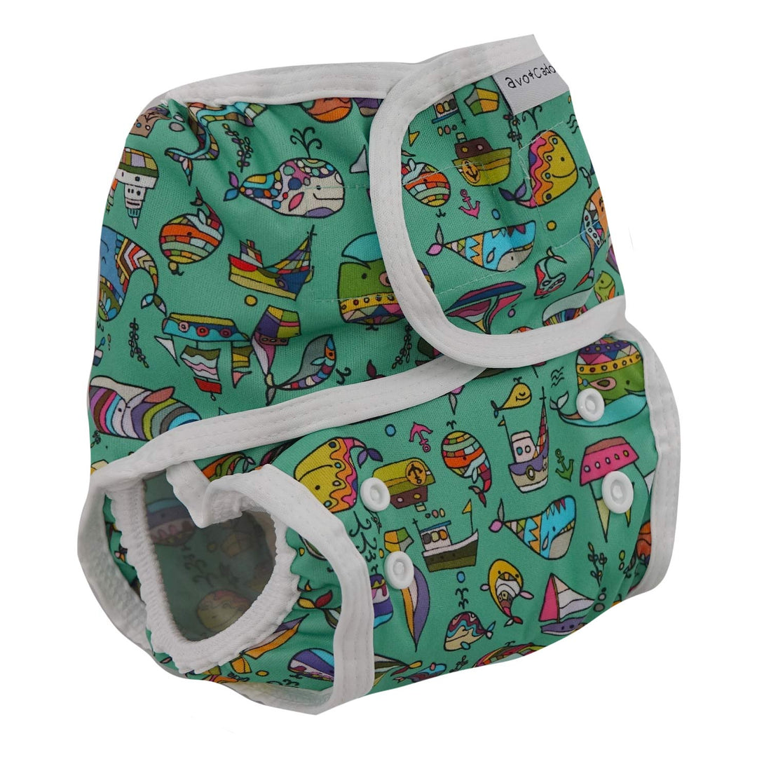 avo+cado one size spruithoes (klittenband) - Funky Pineapples, Groovy Whales, Happy Turtles, Jungle Leaves, Avocado Heroes - - MamaMilla