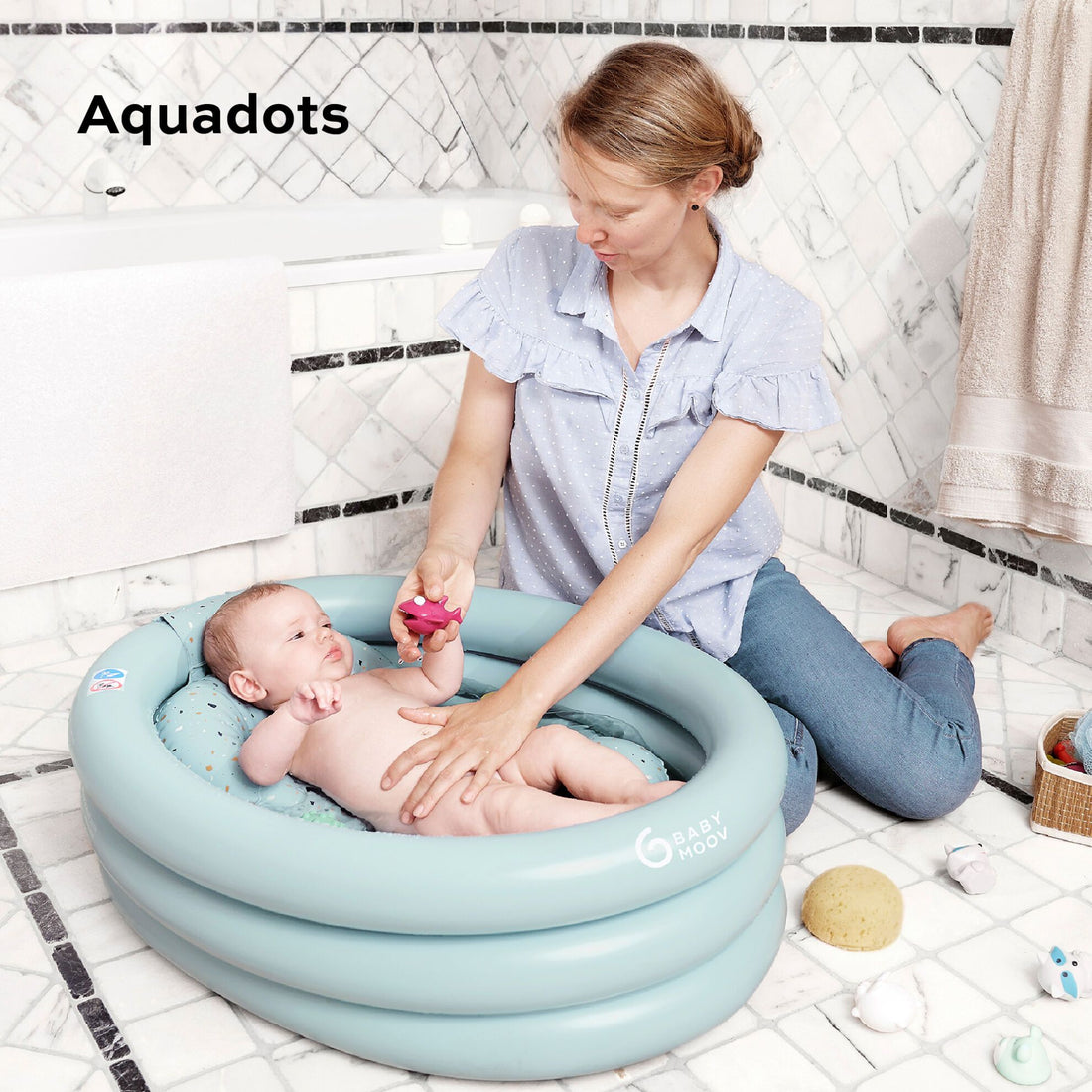 Babymoov Oppusteligt badekar – Aqua Dots - Badekar - MamaMilla