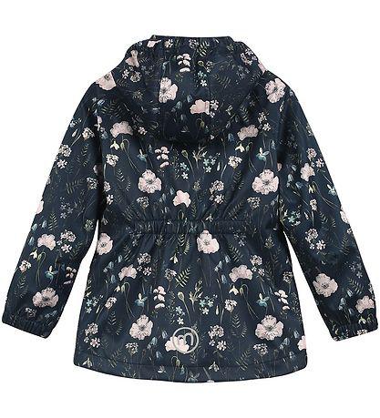 Minymo Softshelljacke - Flowers - Blue Nights - Softshell - Kind - MamaMilla