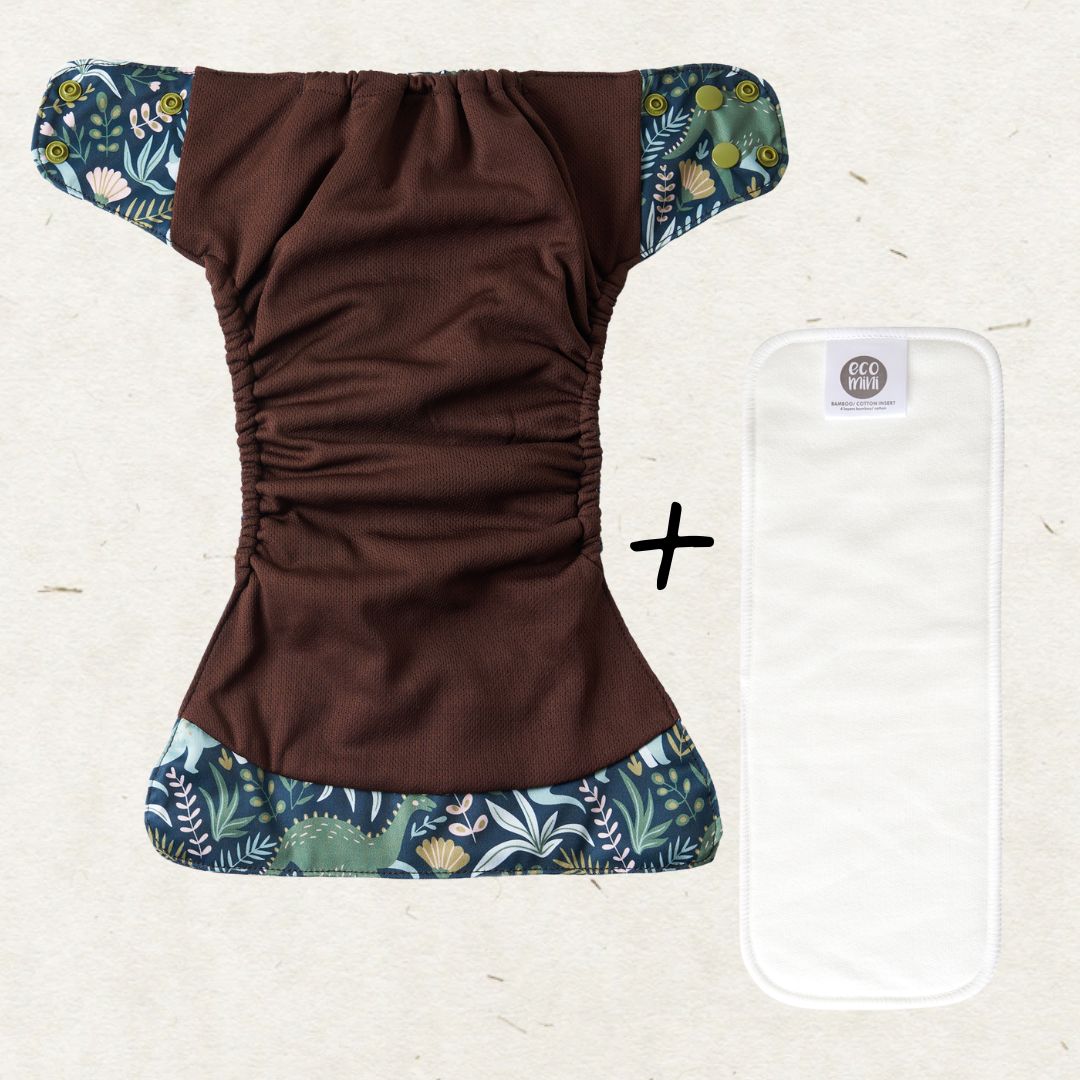 One Size Coolmax Pocket Diaper. Vintage Rose - - MamaMilla