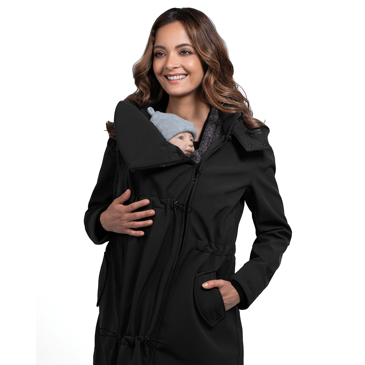 Wombat &amp; Co. 4-in-1 softshell overgangsjack voor zwangere vrouwen/draagjack - Zwart - - MamaMilla