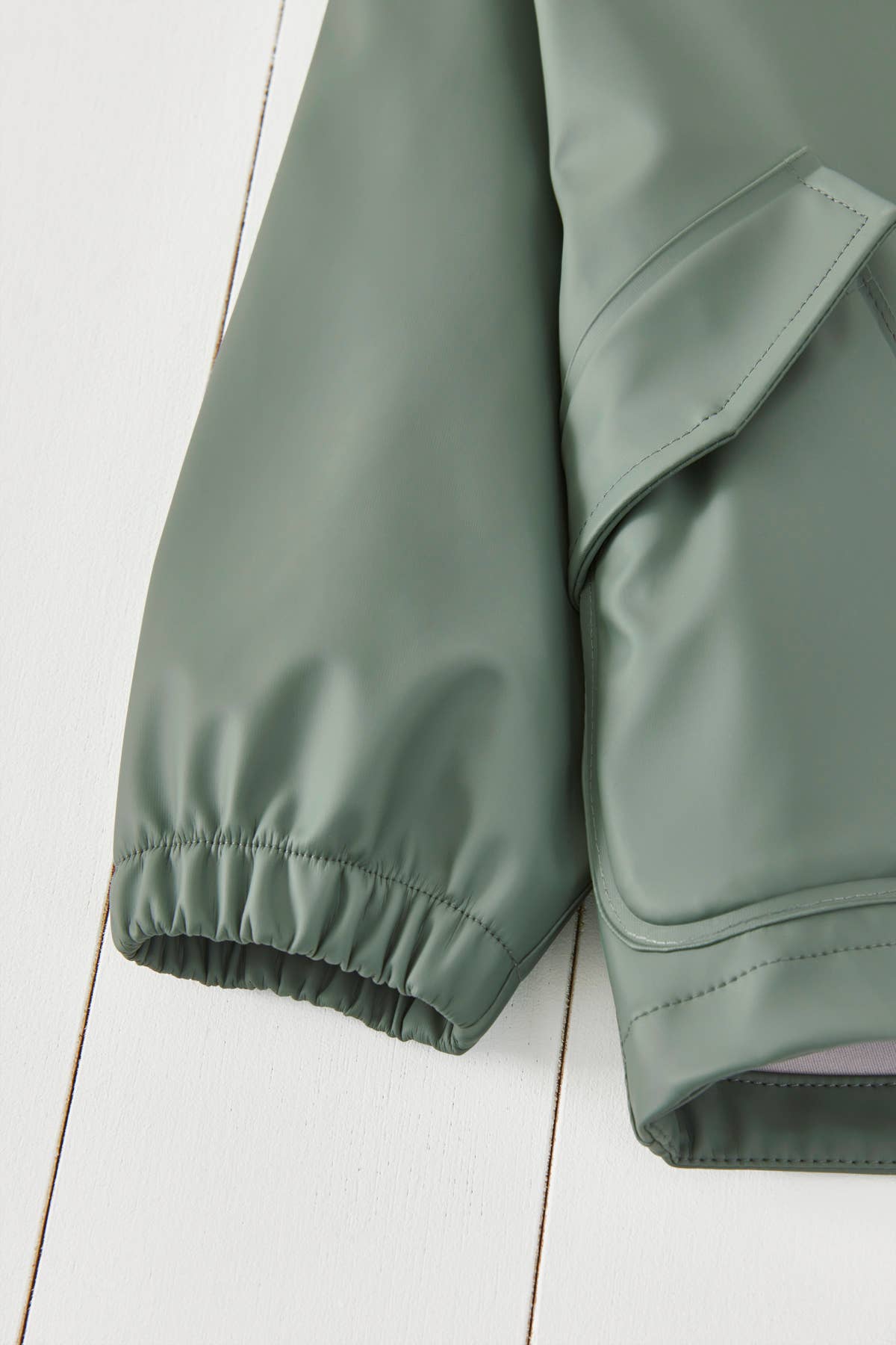 Grass &amp; Air khaki regnjakke detaljer