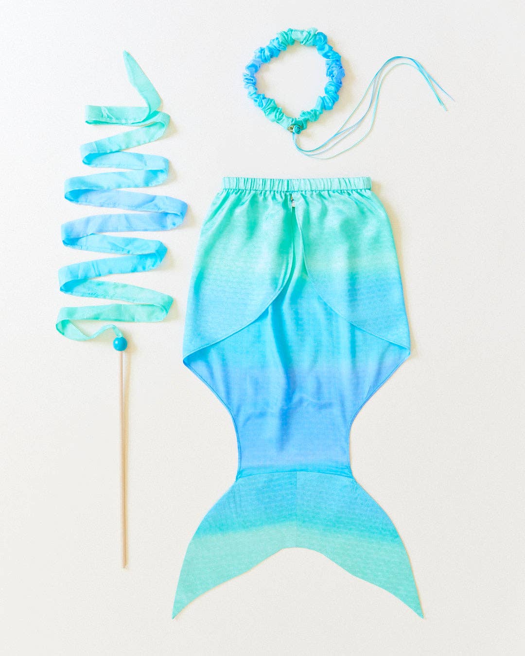 Sarahs Silk Sea Streamer - natural silk &amp; wood wand - - MamaMilla