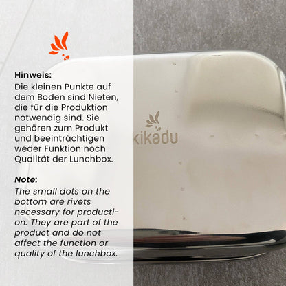 Kikadu Madkasse til Børn - Rustfri Stål - 3 Rum - Oliven Løve