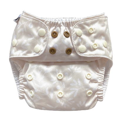 The Swedish Forest | Pocket Diaper | Slim 3-15kg: Humleblomster vit / No inserts - - MamaMilla
