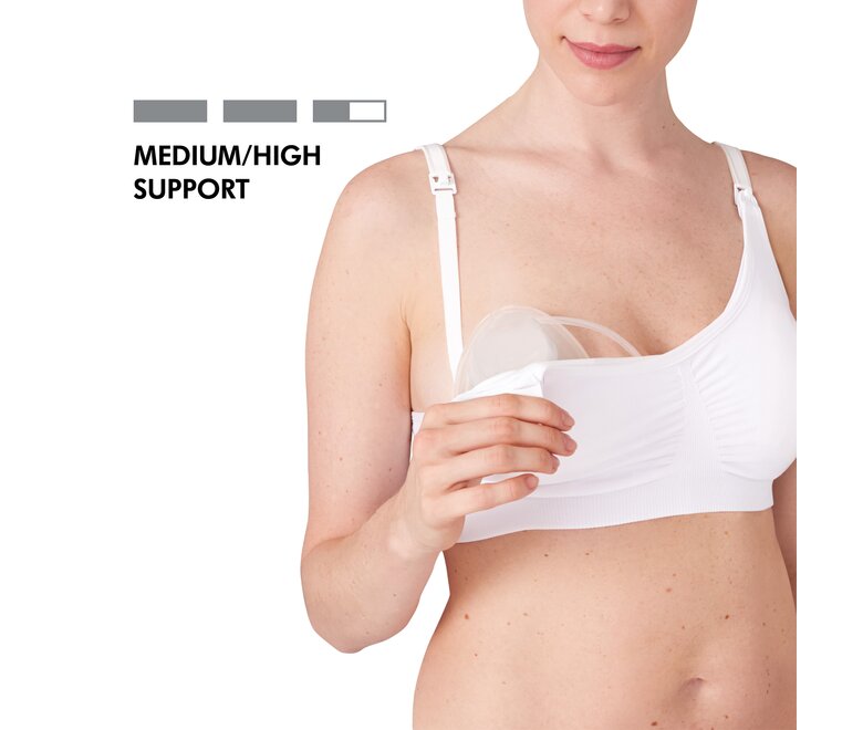 Medela Komfortabel 3-i-1 amme- og pumpe-BH, hvid, str. M - MamaMilla