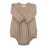 Joha body med lange aermer i uld og silke moerk beige