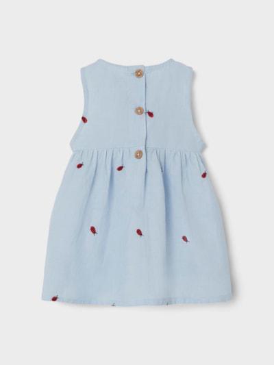 Name it Spencer Jurk - Ferilla - Ladybird - Chambray Blauw - Jurk - MamaMilla