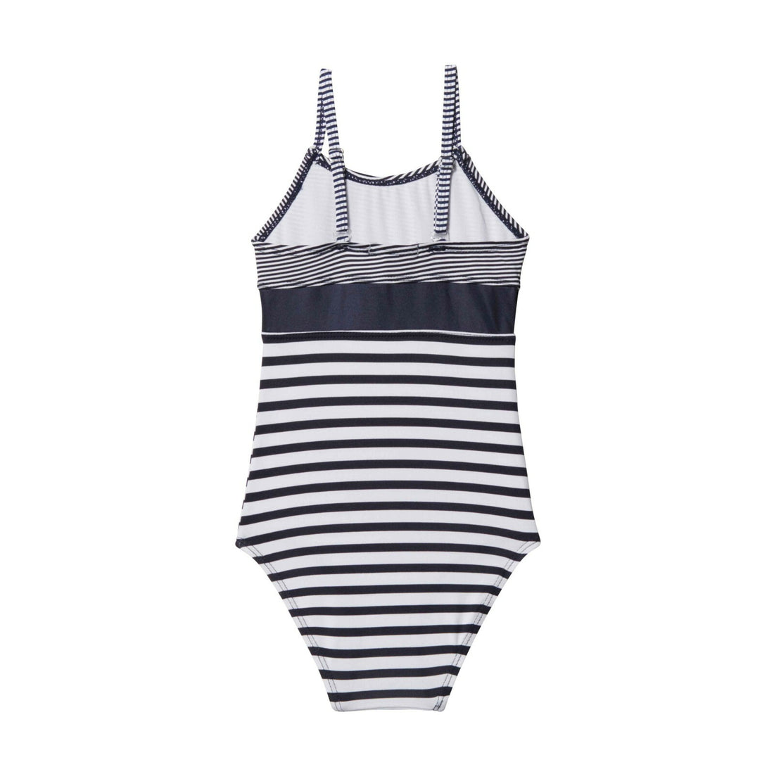 Steiff badedragt navy striber - detalje med bamsemotiv