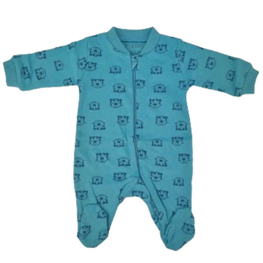 Fixoni jumpsuit/nachtpakje met voetjes - Nieuw Nadja - Tijger - Blauw - Jumpsuit - MamaMilla