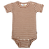 Joha body med korta ärmar i Ull/Silke - Stripes - Café Latte - Body - MamaMilla