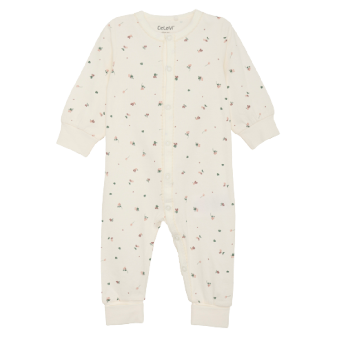Celavi Onesie spetskant - Blommor - Rose Brown - Onesie - MamaMilla