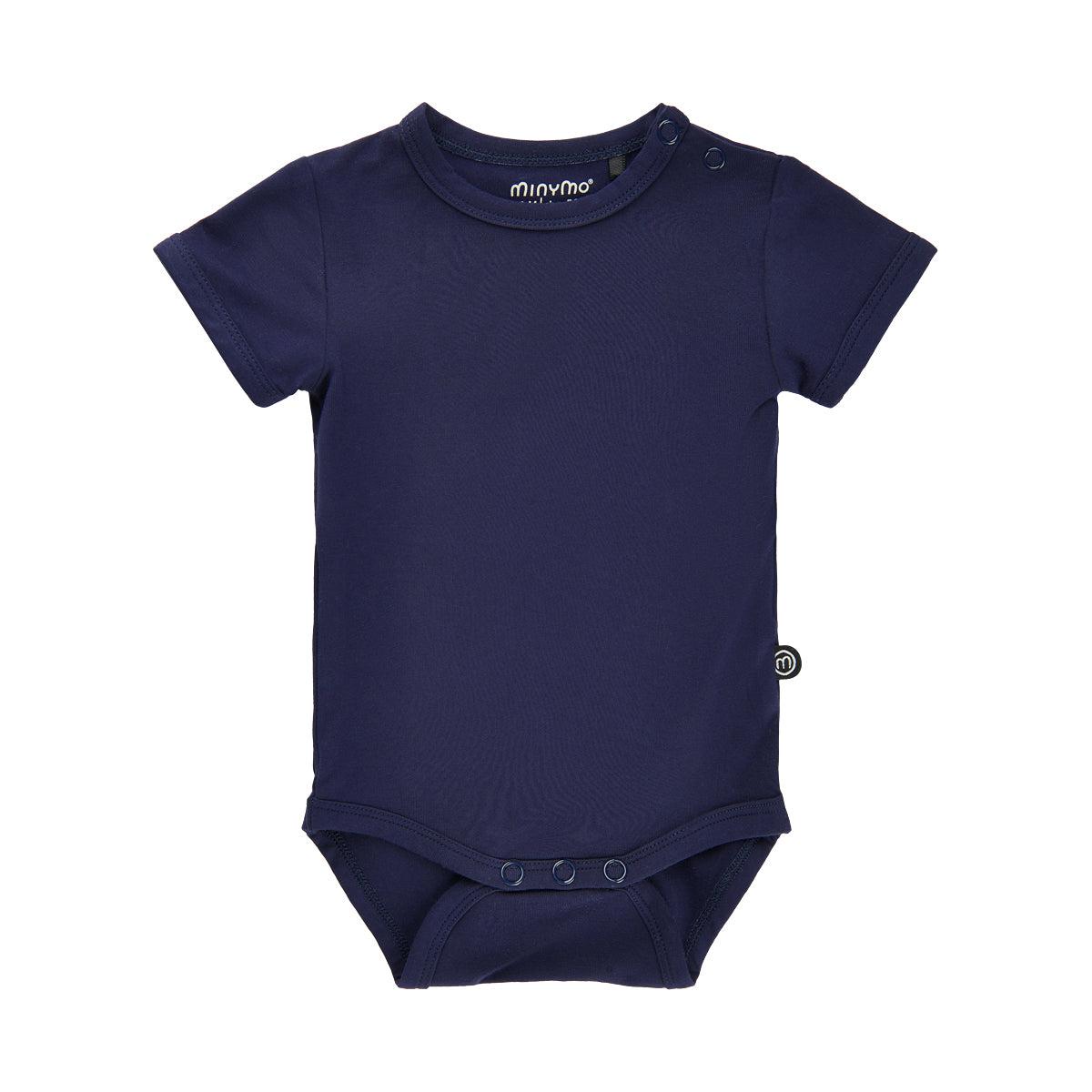Minymo body met korte mouwen in bamboe - Donkerblauw - Body - MamaMilla
