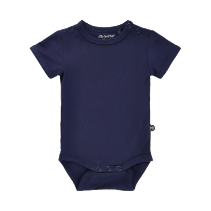Minymo body met korte mouwen in bamboe - Donkerblauw - Body - MamaMilla