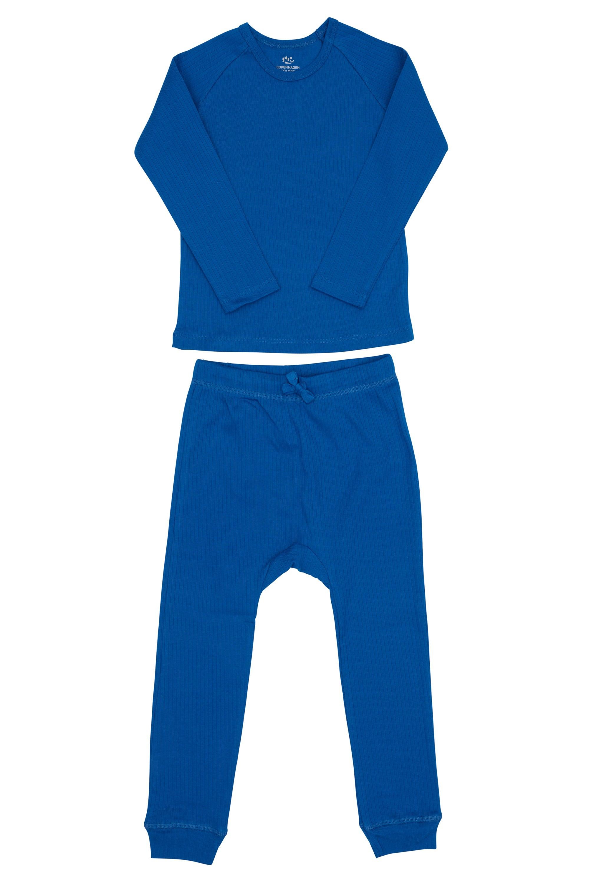 Copenhagen Colors 2-delige nachtkleding in ribstof - Sharp blue - Eendelig - MamaMilla