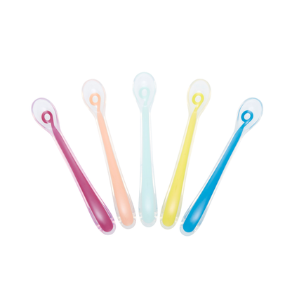 Babymoov Silikonlöffel für Brei und Brei +4 Monate – 5 Stück (Set) – Besteck – MamaMilla