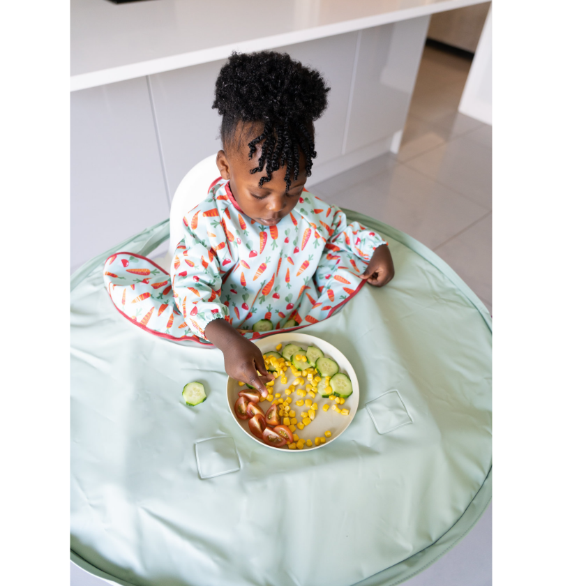 Tidy Tot Slab en Dienblad - SET - Salie Groenten - Slab met mouwen - MamaMilla