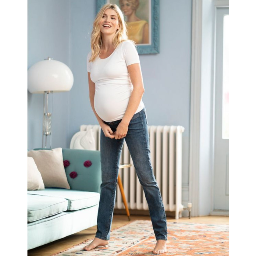 Seraphine Slim Boyfriend Gravidjeans - Carsten - Mellanblå - Gravidkläder - MamaMilla