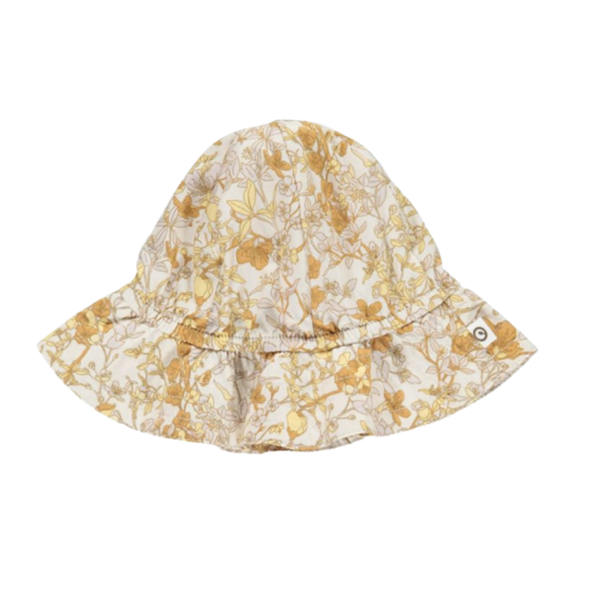 Müsli Biologisch Poplin Babymutsje - Fiona - Botercrème - Zonnehoedje - MamaMilla